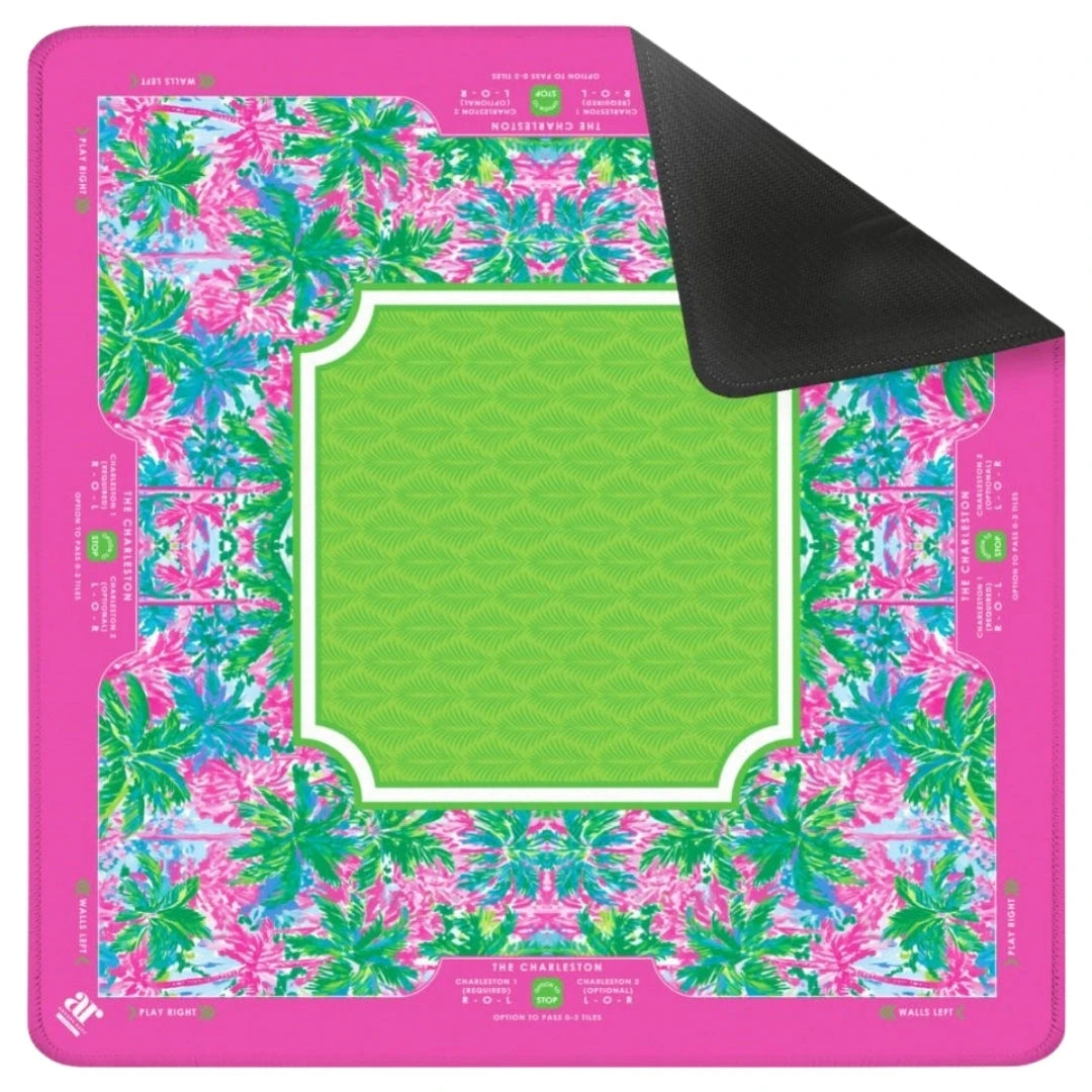 Palm Beach Mahjong Mat | Tropical Pink Lime The Happy Southerner