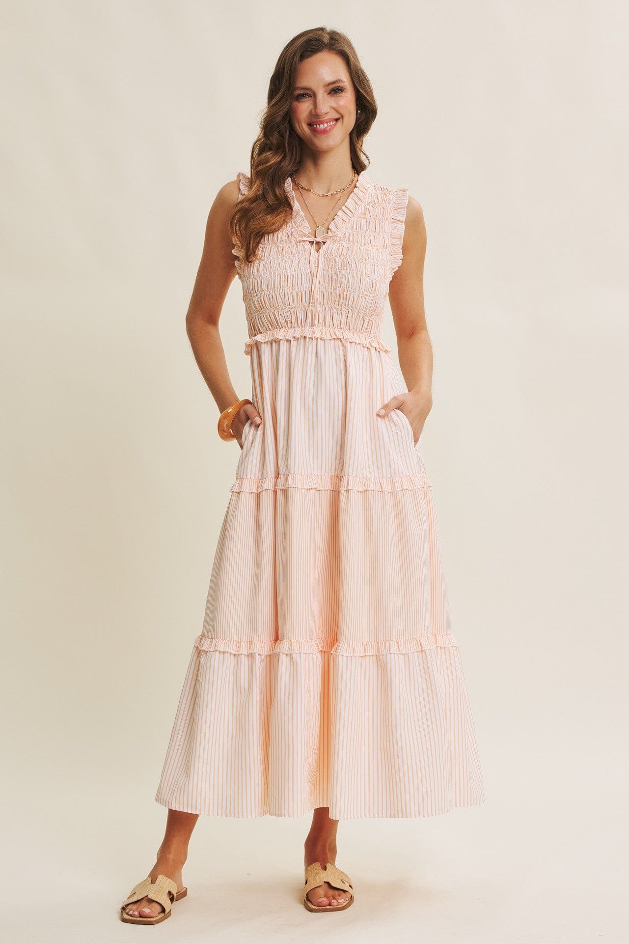 Peachy Keen Tiered Maxi Dress The Happy Southerner
