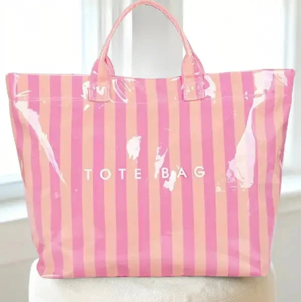 Pink and Orange Striped Tote Bag The Happy Southerner