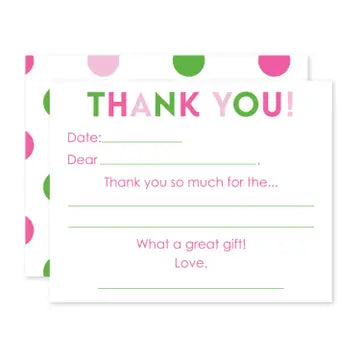 Pink Kid Fill in Thank You Notes The Happy Southerner