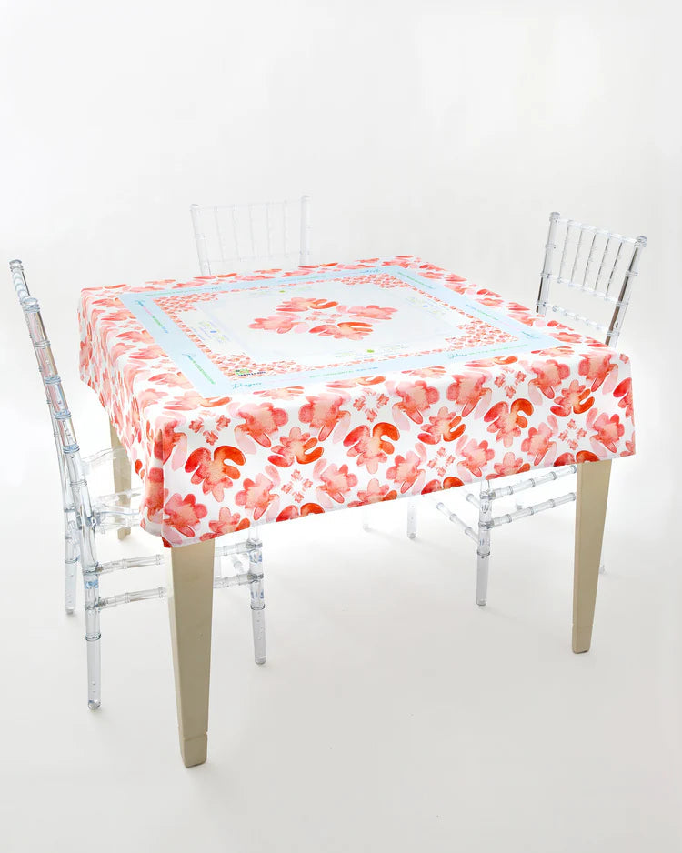 Pop of Poppy Instructional Mahjong Tablecloth The Happy Southerner