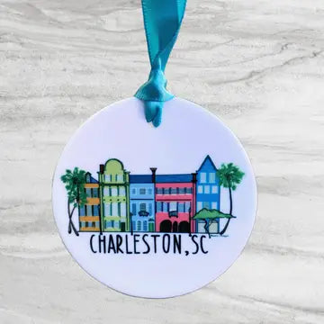 Rainbow Row Ceramic Ornament The Happy Southerner