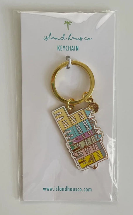 Rainbow Row Keychain The Happy Southerner