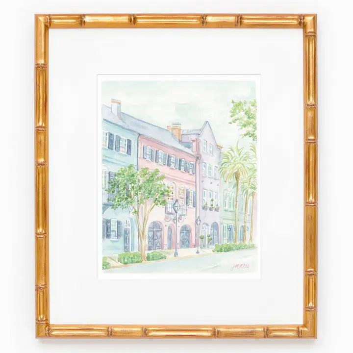 Rainbow Row Watercolor Art Print The Happy Southerner