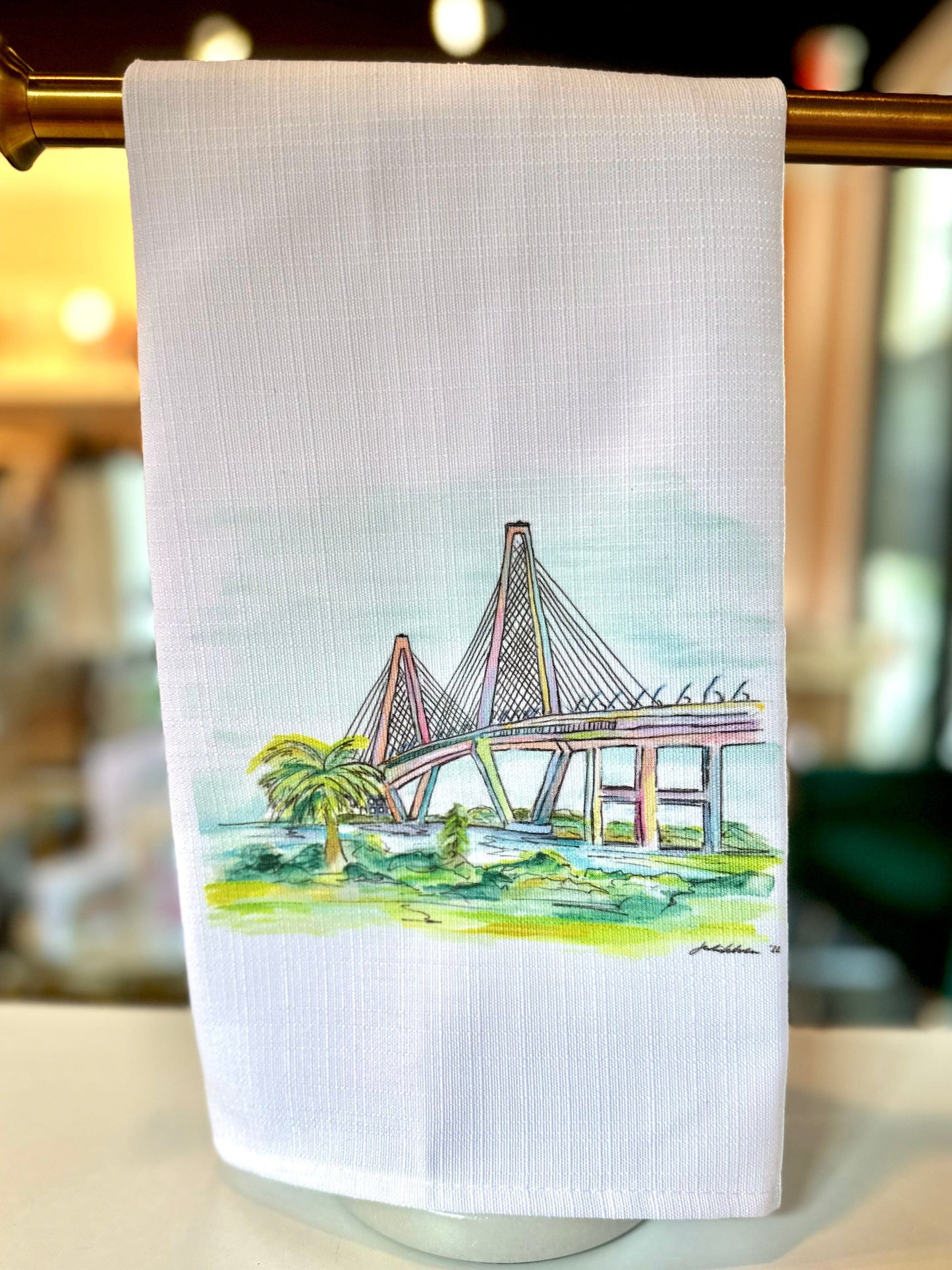Ravenel Bridge Tea Towel The Happy Southerner