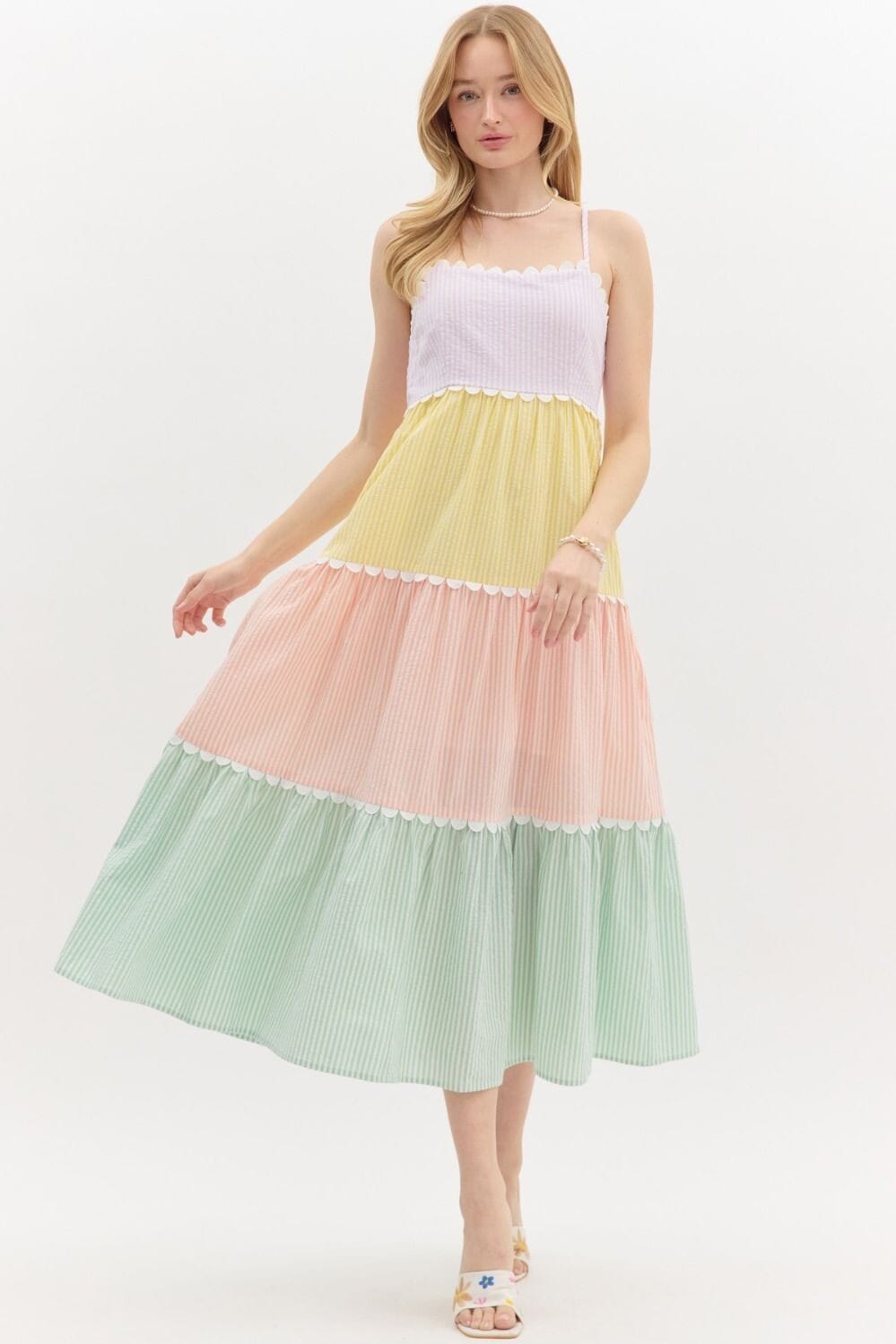 Rebecca Rainbow Midi Dress The Happy Southerner
