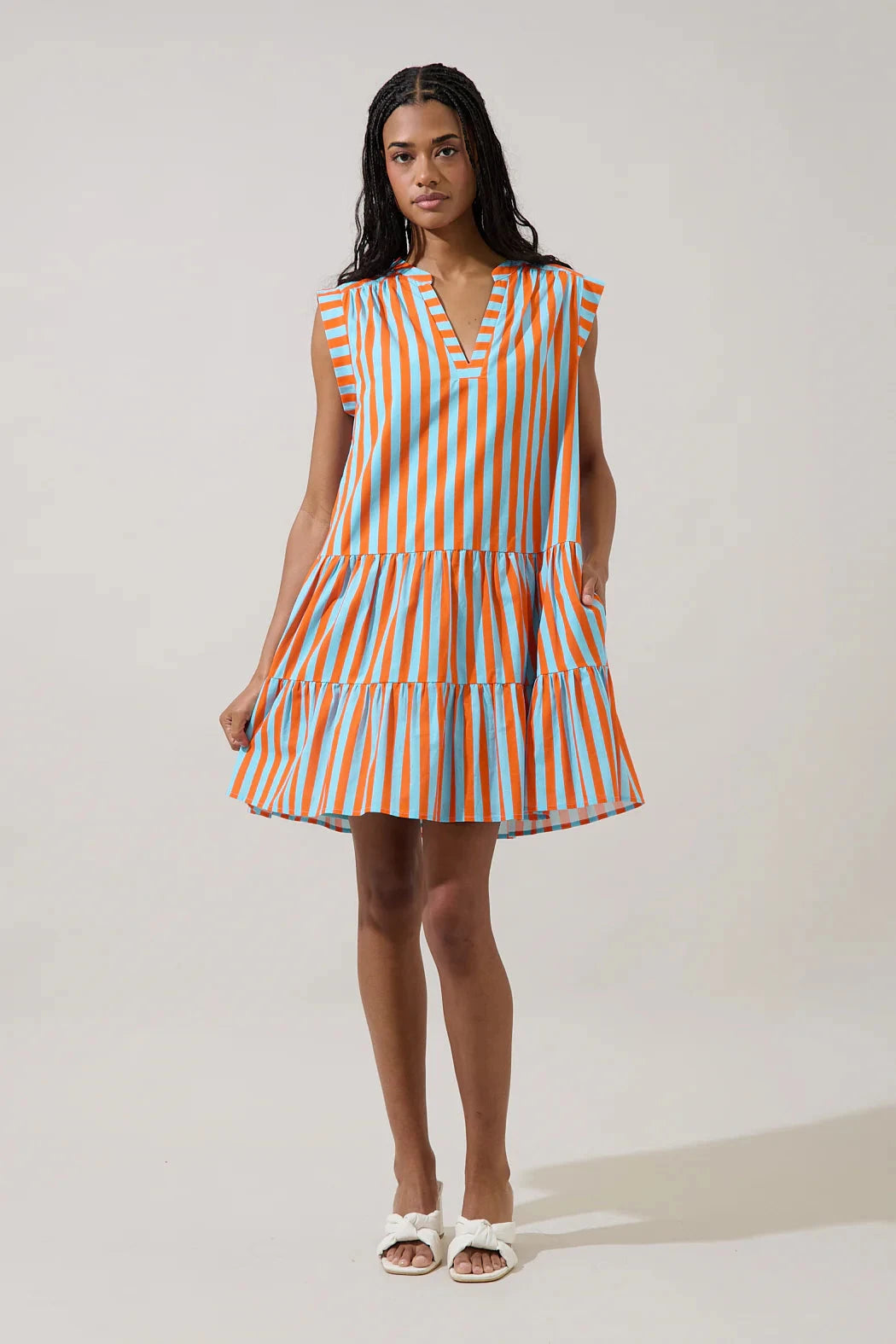 Roselia Tiered Mini Dress Lasha Stripe The Happy Southerner