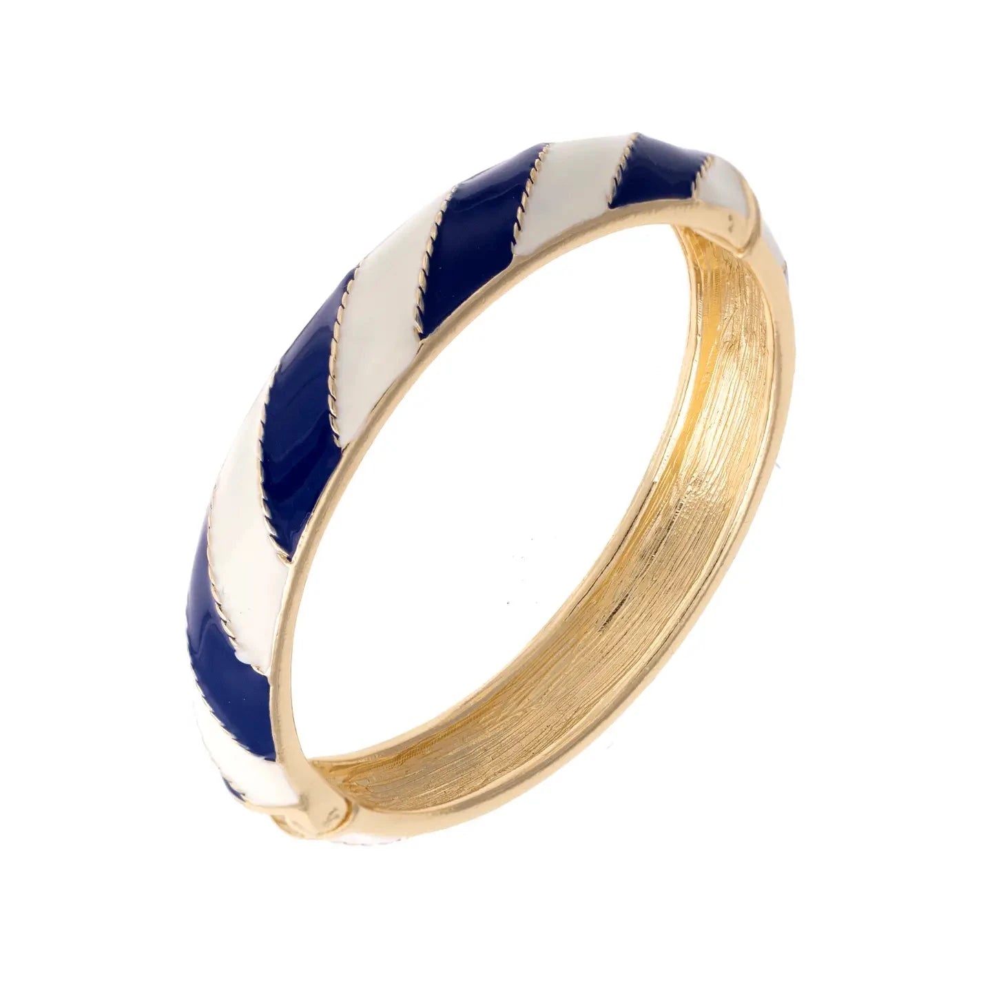 Sandy Striped Enamel Hinge Bangle The Happy Southerner