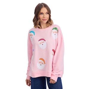 Santa Pink Sweatshirt The Happy Southerner