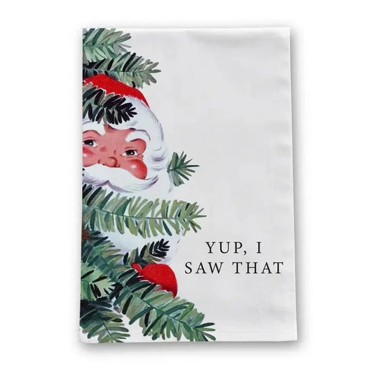 Santa Yup I Saw That Funny Christmas Tea Towel The Happy Southerner