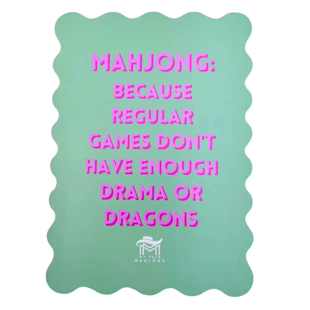 Scalloped Mahjong Shuffle Cards-Green Dragons & Drama The Happy Southerner