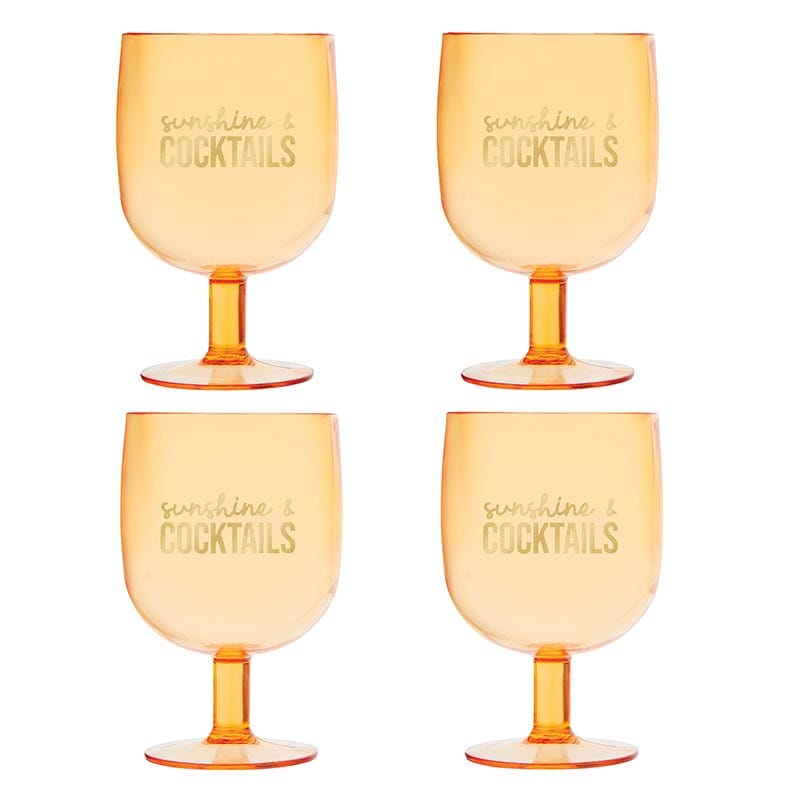 Set of 4 Stackable Wine Glass - Sunshine and Cocktails The Happy Southerner