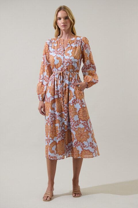 Siany Floral Midi Dress The Happy Southerner