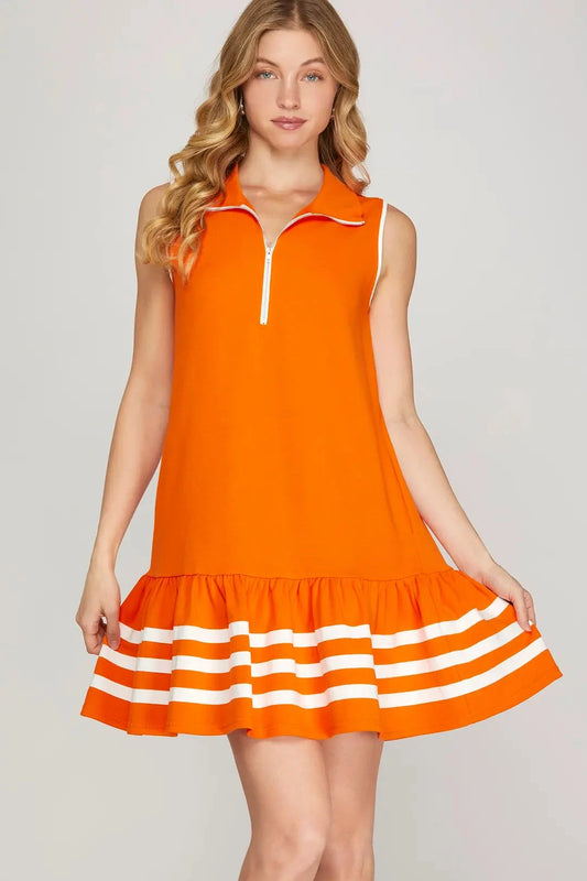 Sideline Sweetheart Dress - Orange The Happy Southerner