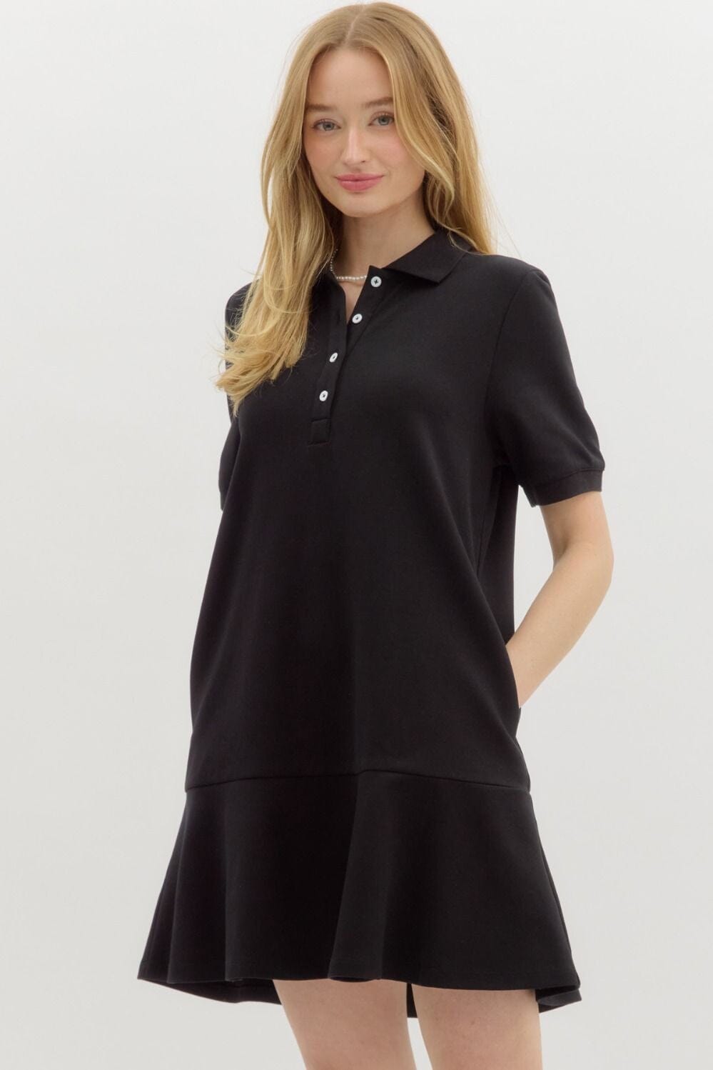 Solid Black Ruffle Dress The Happy Southerner