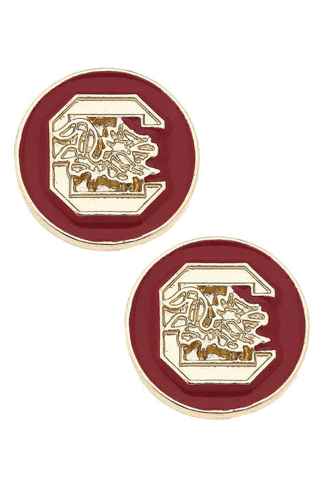 South Carolina Gamecocks Circle Stud Earrings The Happy Southerner
