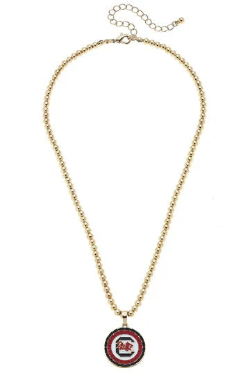 South Carolina Gamecocks Pave Disc Necklace The Happy Southerner