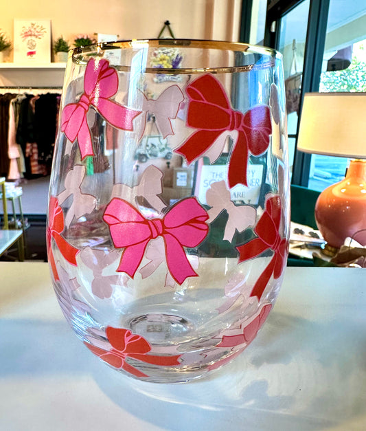 Stemless Wine Glass Bows The Happy Southerner