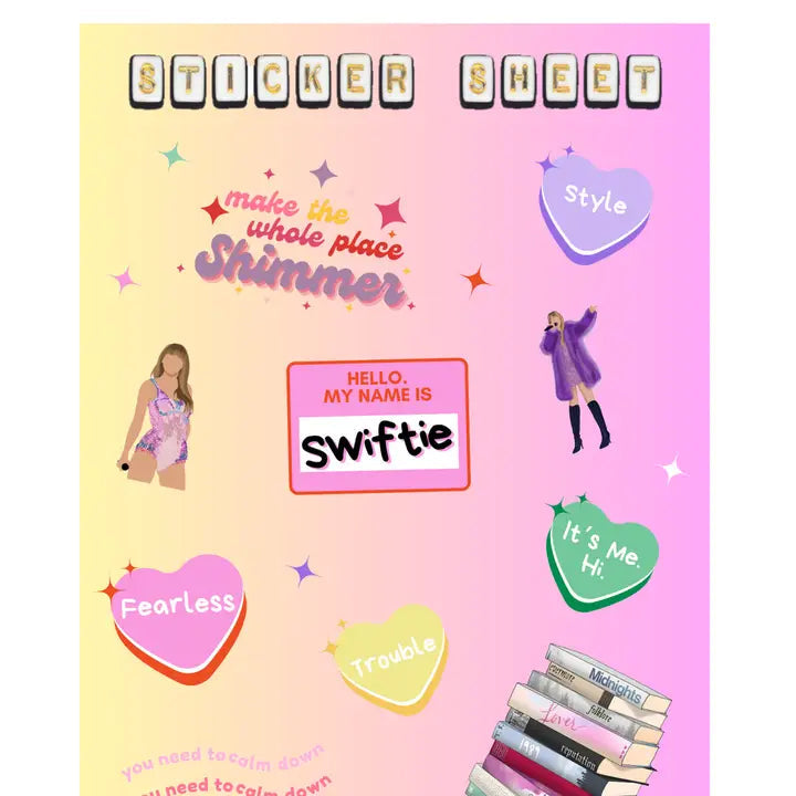 Swiftie Sticker Sheet 5x7 The Happy Southerner