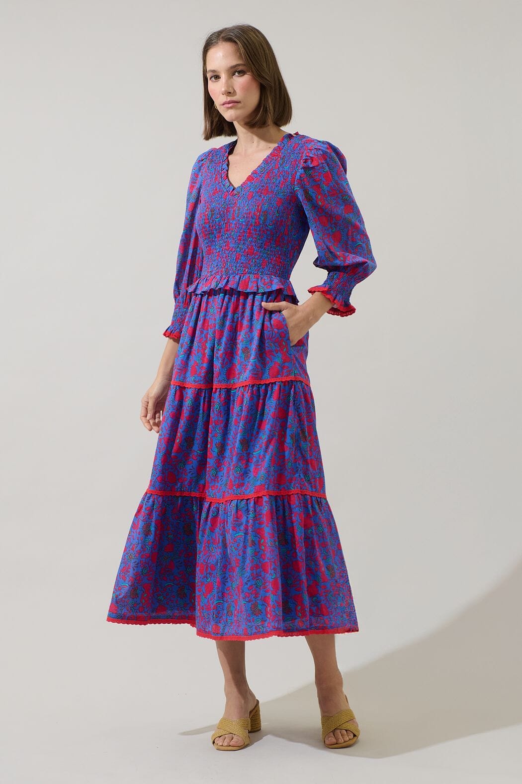 Tanya Smocked Midi Dress The Happy Southerner