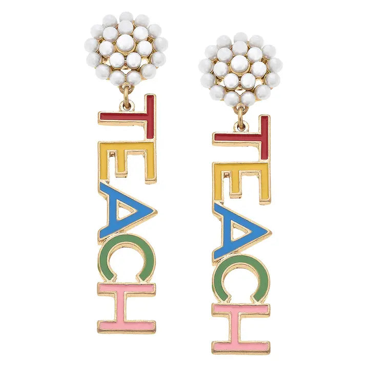 Teach Enamel Earrings The Happy Southerner