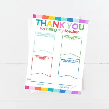 Teacher Thank You Card | Teacher Appreciation Fill-in The Happy Southerner