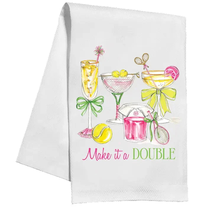 Tennis Cocktails Make It A Double Kitchen Towel The Happy Southerner