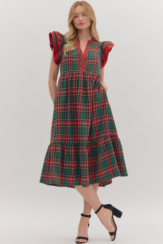 The Merry Plaid Ruffle Dress The Happy Southerner