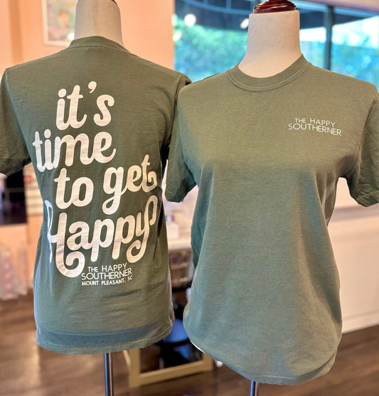 Time To Get Happy T-Shirts - Green The Happy Southerner