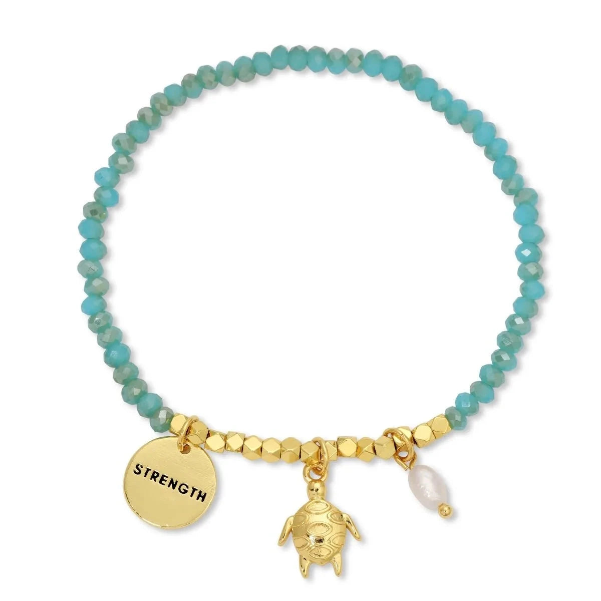 Turtle and Strength Stretch Charm Bracelet The Happy Southerner
