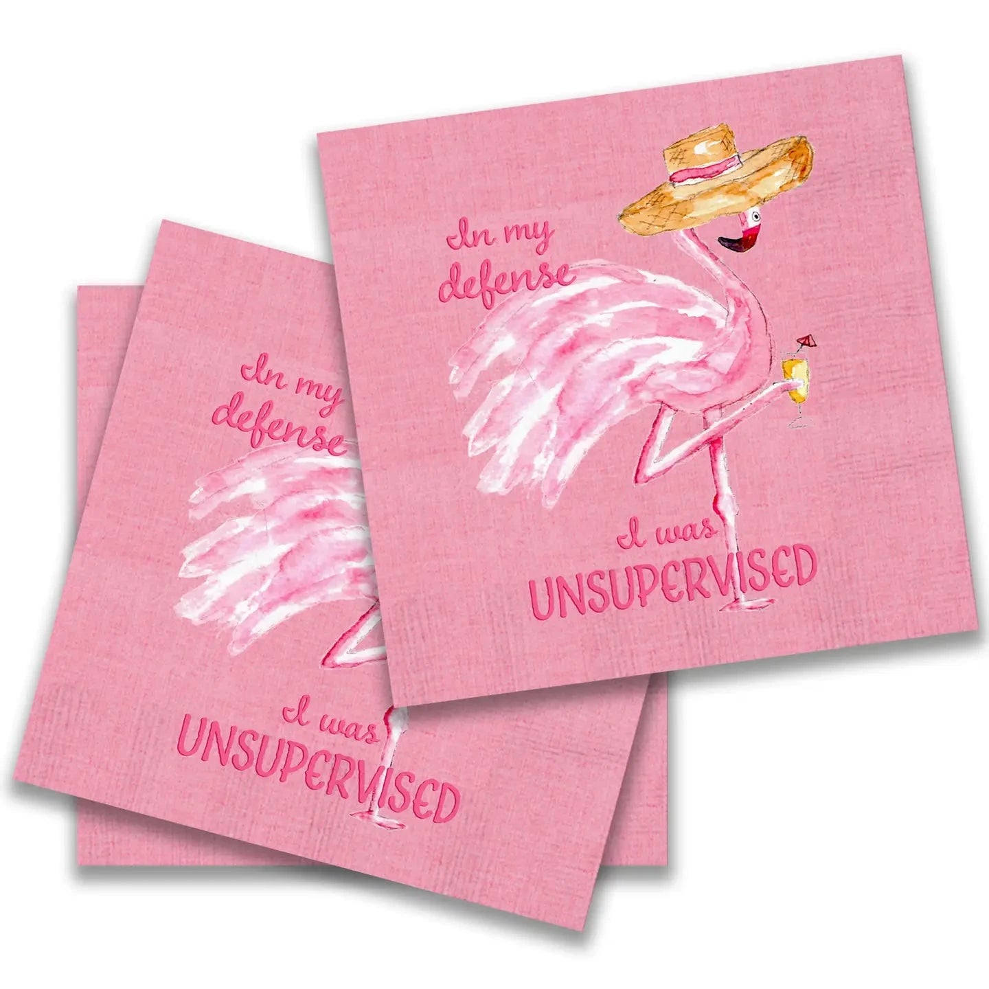 Unsupervised Flamingo Cocktail Napkin The Happy Southerner