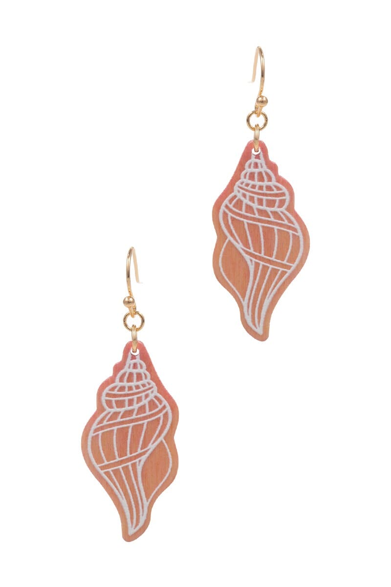 Wooden Colored Conch Hook Earring The Happy Southerner