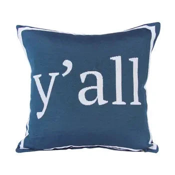 Y'all Pillow Navy The Happy Southerner