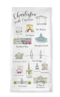 Charleston Tea Towel Landmarks The Happy Southerner