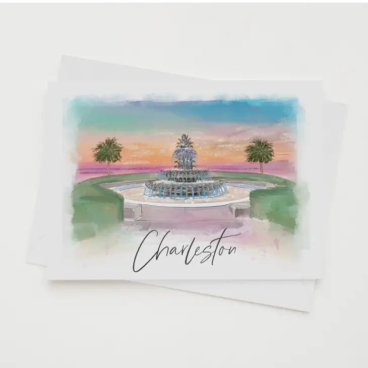 Pineapple Fountain Greeting Card The Happy Southerner
