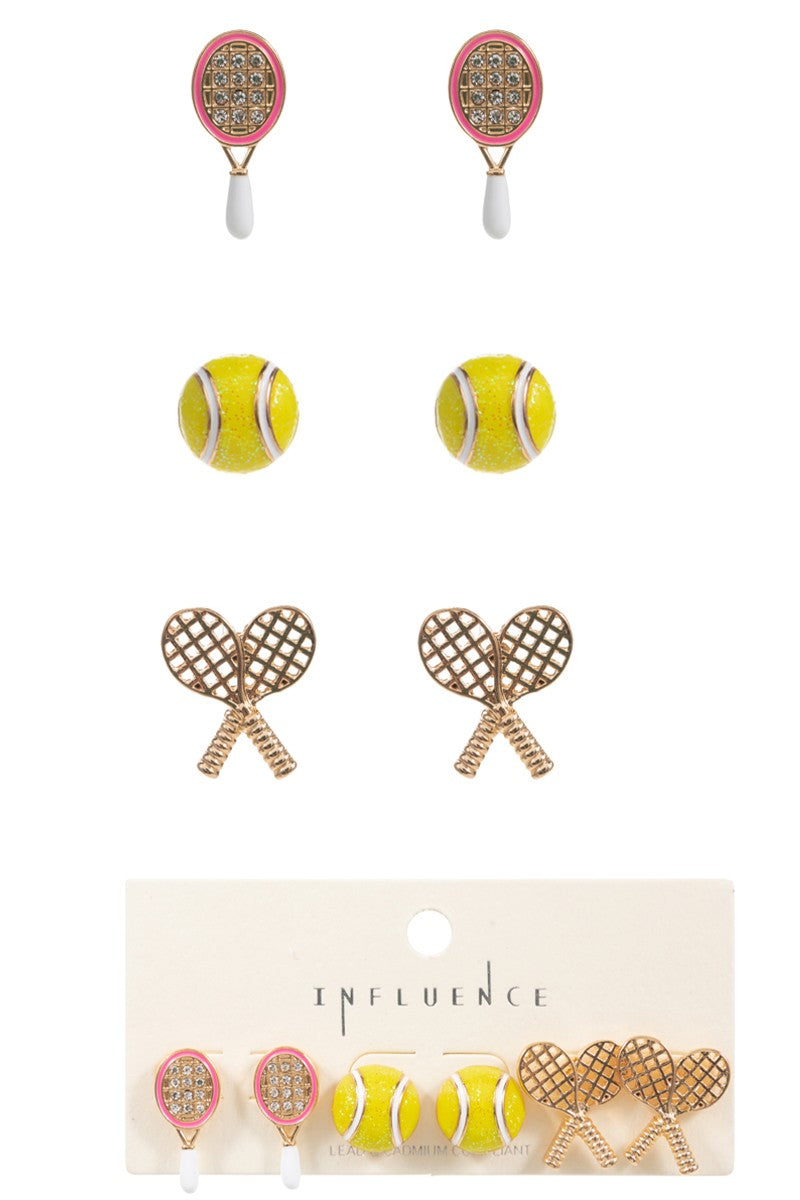 Tennis Three Earrings Set