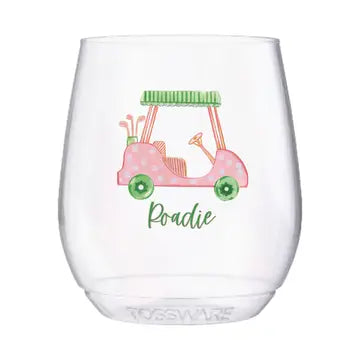 Girly Golf Cart 14oz Stemless Wine Cups