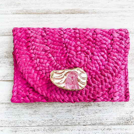 Pink Tiger Oyster Shell Clutch