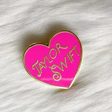 Taylor Swift Pink Heart Enamel Pin