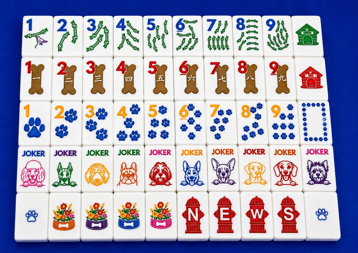 The Dog Line Mahjong Tiles