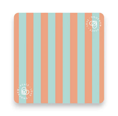 Teal and Tangerine Stripe Mat