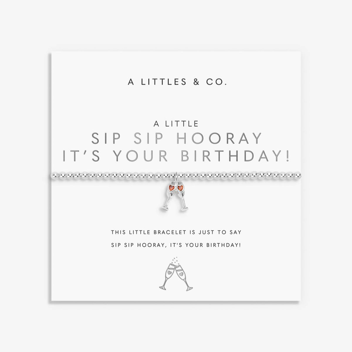 A Little 'Sip Sip Hooray It's Your Birthday!' Bracelet The Happy Southerner 