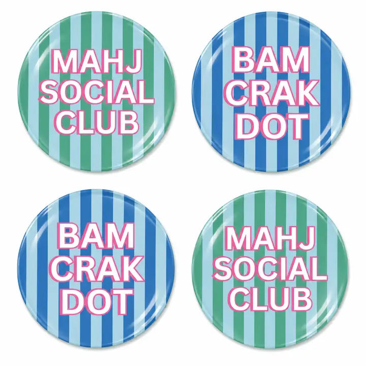 Mahjong Social Shatterproof Plates (Set of 4 Plates)