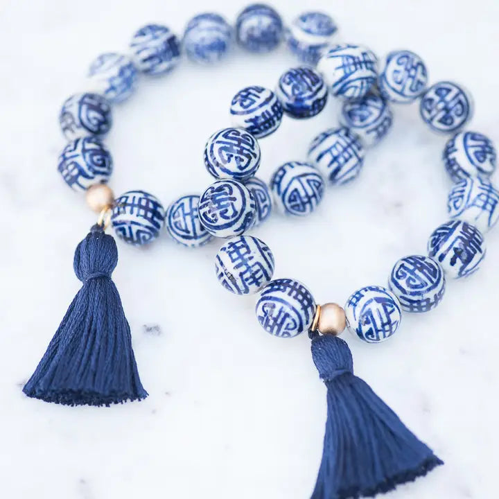 The Percy Tassel Bracelet in Navy