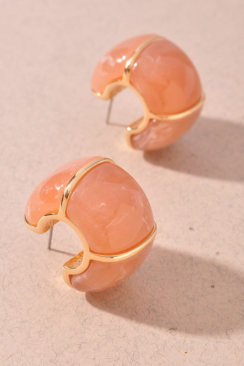 Acrylic Hoop Stud Earrings The Happy Southerner Tan 