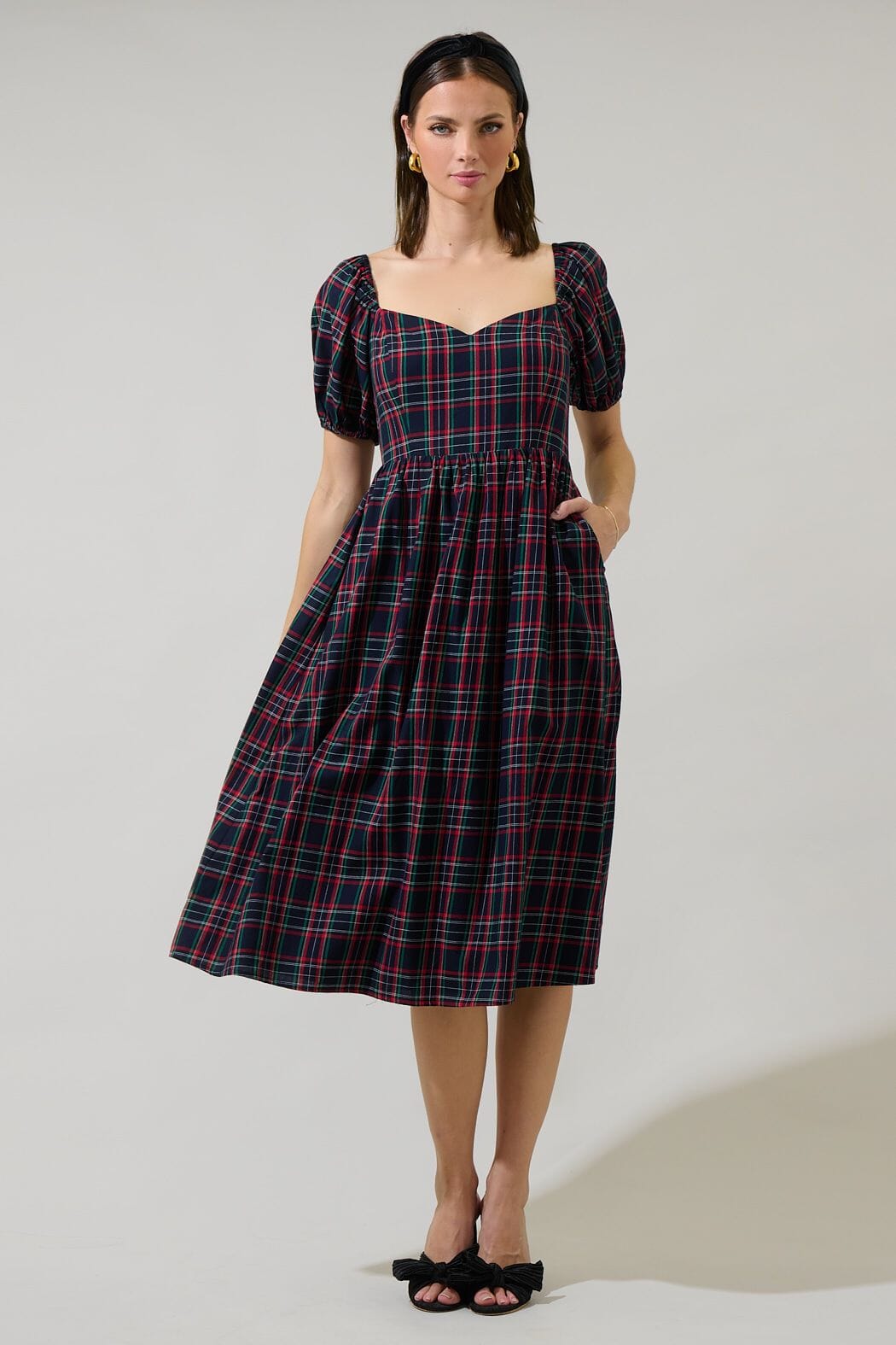 Arvada Plaid Puff Sleeve Dress The Happy Southerner 