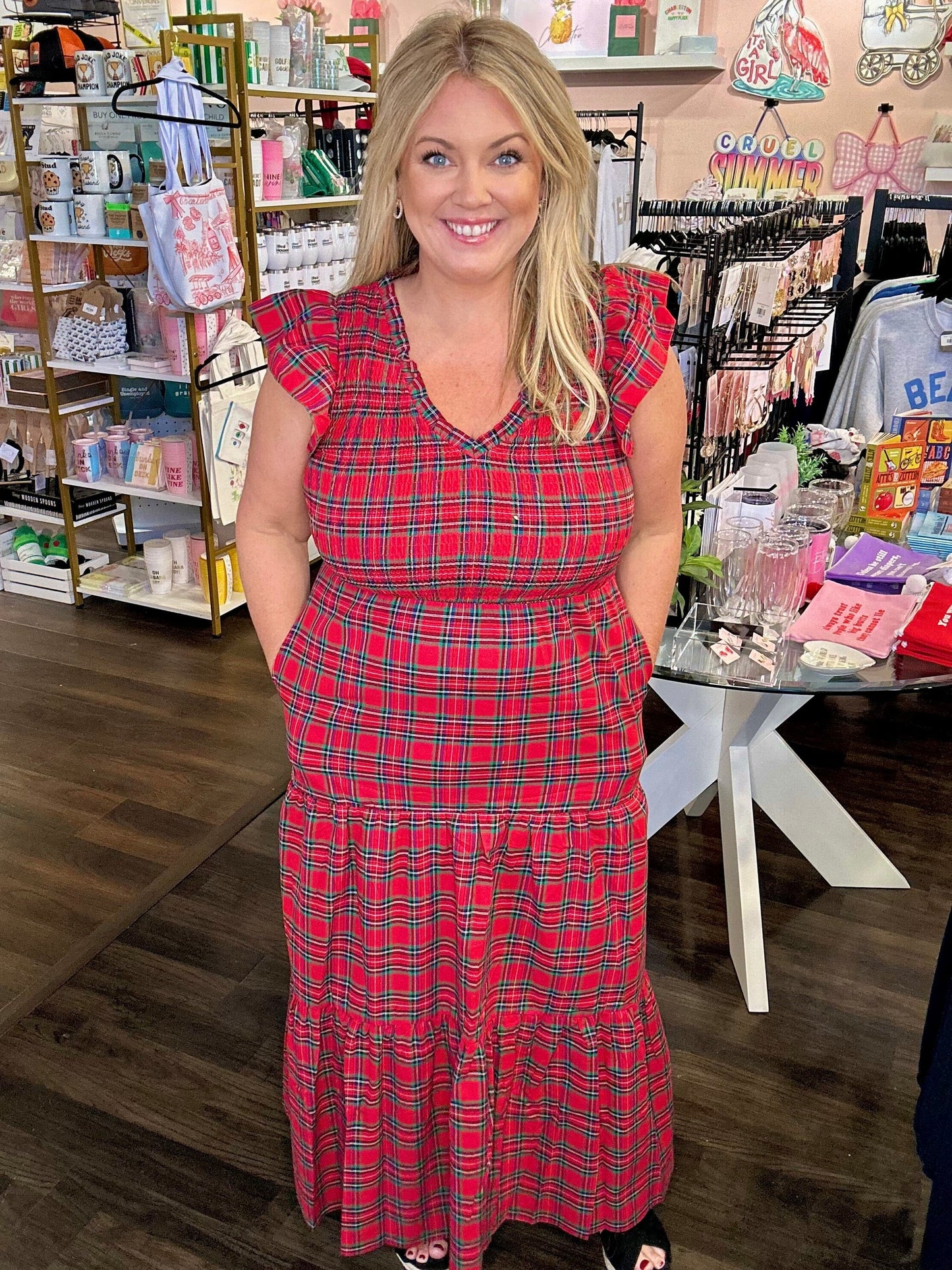 Arvada Red Plaid Dress The Happy Southerner 