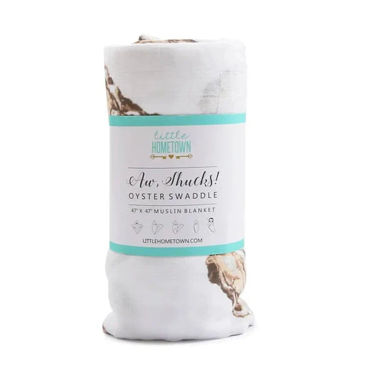 Aw, Shucks! Oyster Baby Muslin Swaddle The Happy Southerner 