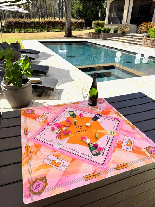 Bams & Bubbly Mahjong Mat The Happy Southerner 