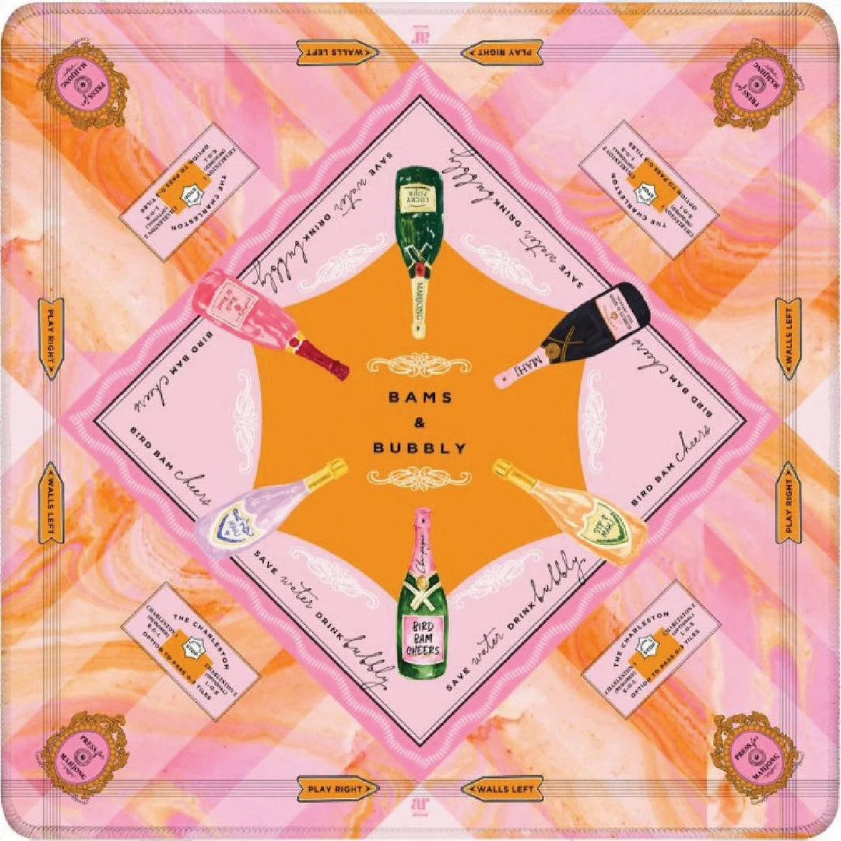Bams & Bubbly Mahjong Mat The Happy Southerner 